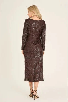 A-View - Valerie Dress AV7010 - 194 - Dark Brown Kjoler 