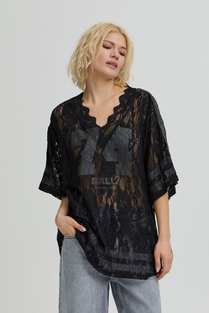 Ball - Bafine Lace Oz Tee 50408068 - 193911 - Black T-shirts 
