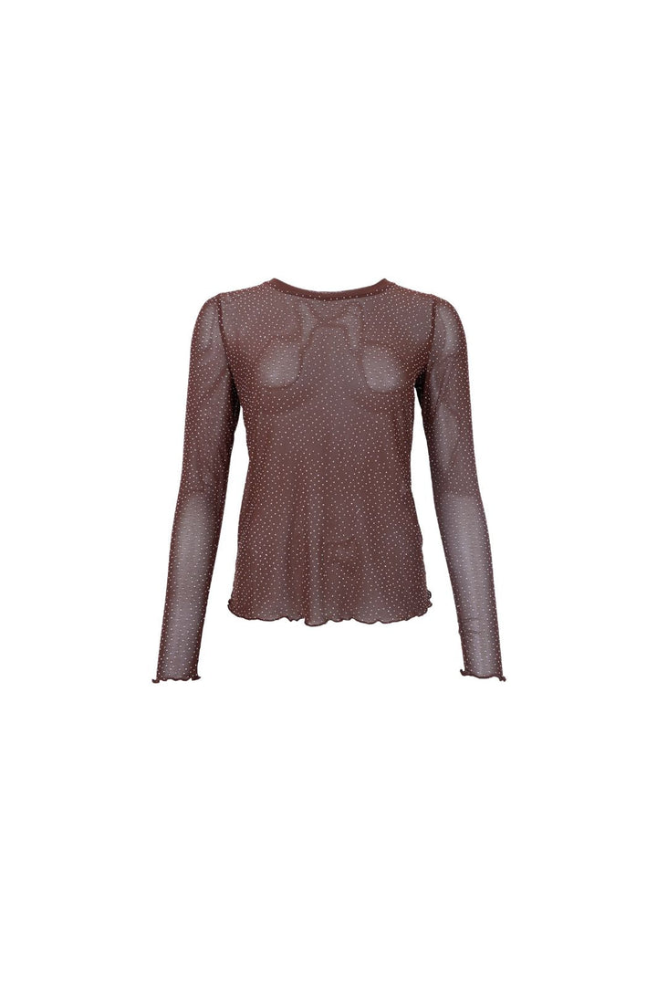 Black Colour - Bcalexis Blouse W/Stones 40746 - Shirts,Mesh & Basic Blouses - Hunter Green