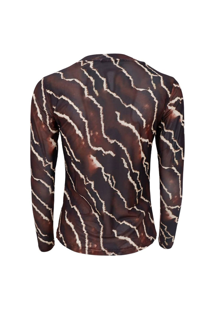 Black Colour - Bcannie Mesh Blouse 3846 - Shirts - Mocca Marble Bluser 