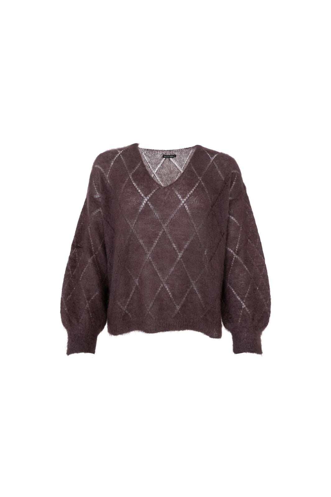 Black Colour - Bcbjoerk Argyle Jumper 1259 - Coffee