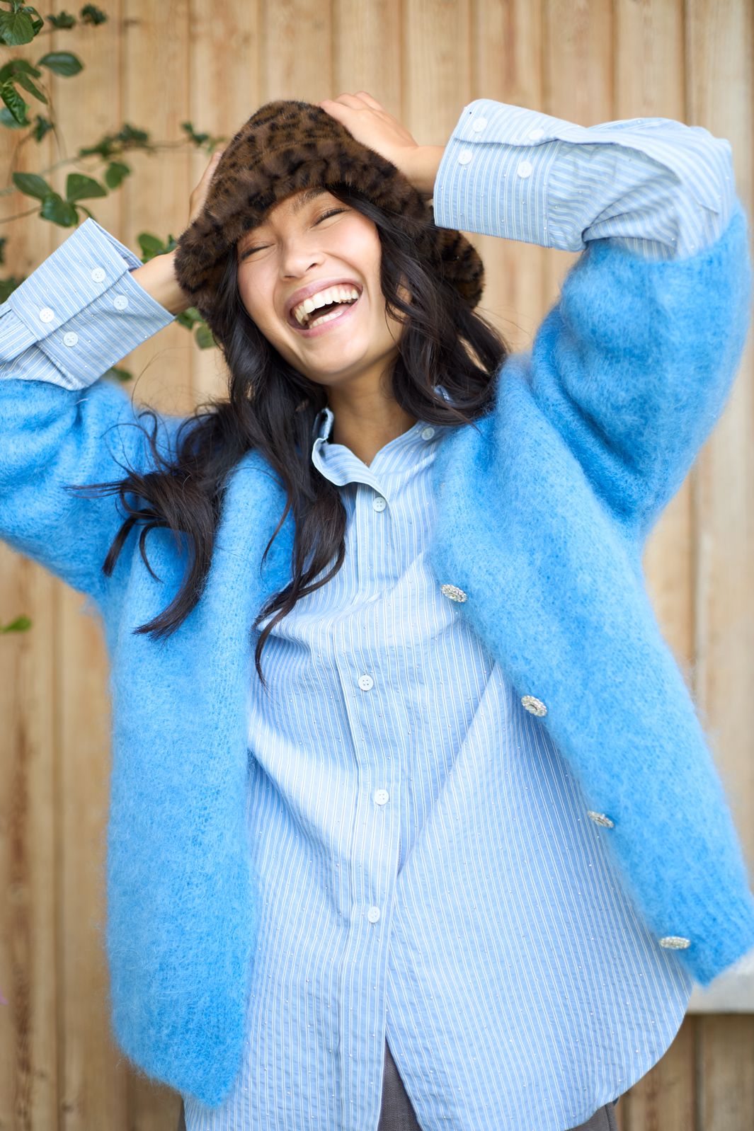 Black Colour - Bcbjoerk Knit Cardigan 1218 - Sky Blue