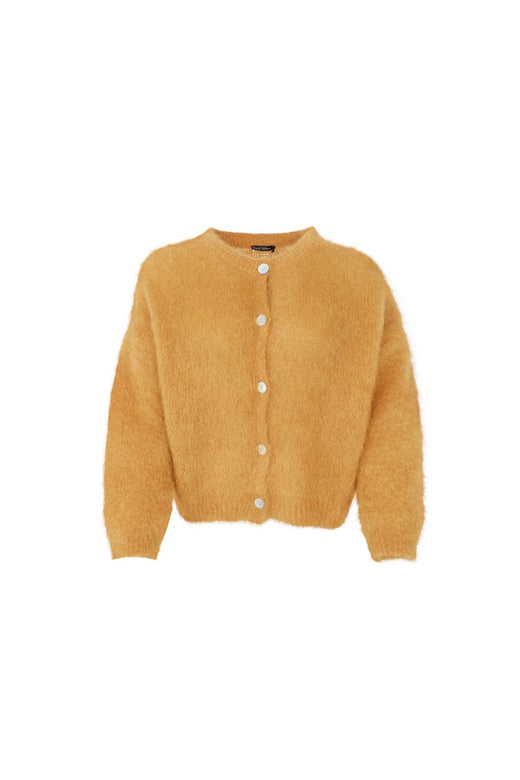 Black Colour - Bcbjoerk Patent Knit Cardigan 1264 - Mustard