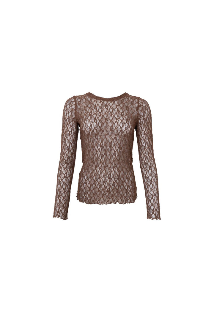 Black Colour - Bccecily Lace Blouse 41288 - Shirts - Plum