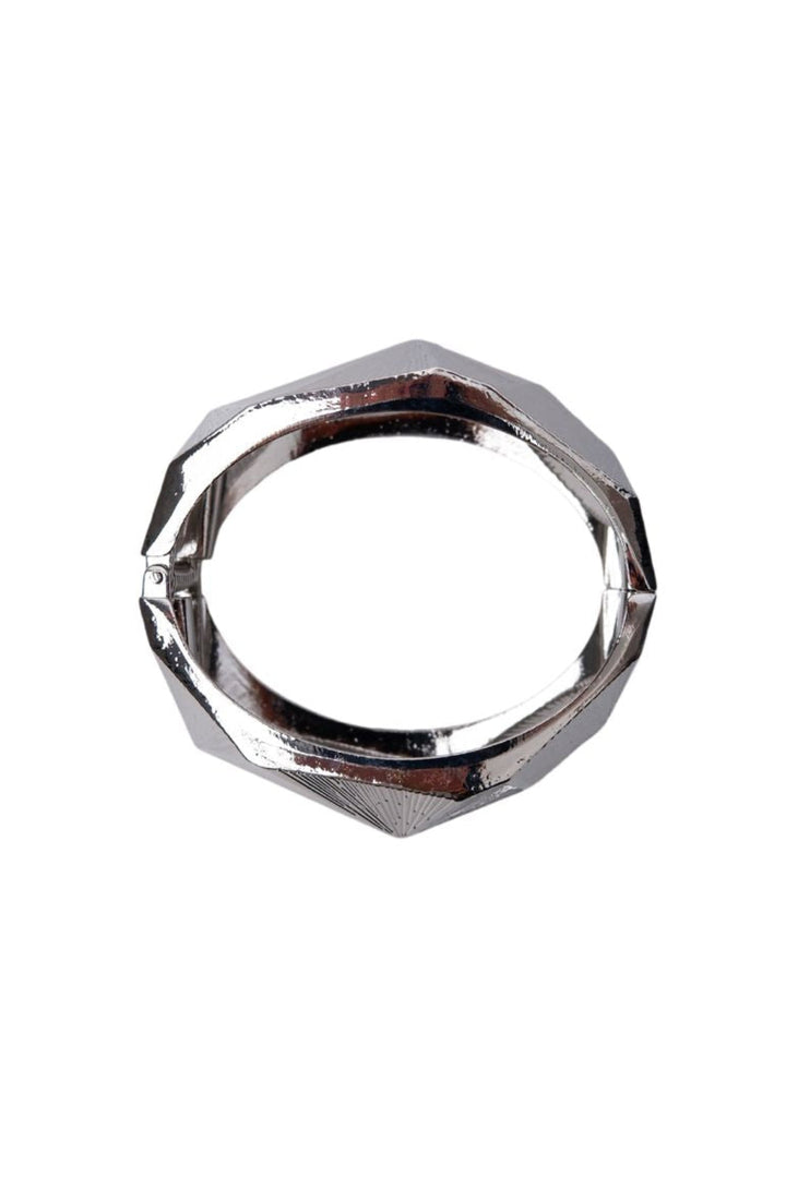 Black Colour - Bccone Bangle 4521 - Silver Coloured