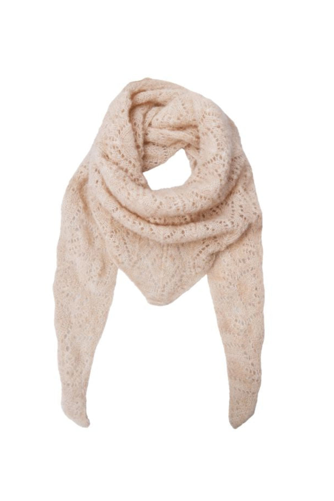 Black Colour - Bcdell Needledrop Mini Scarf 208432 - Warm Sand