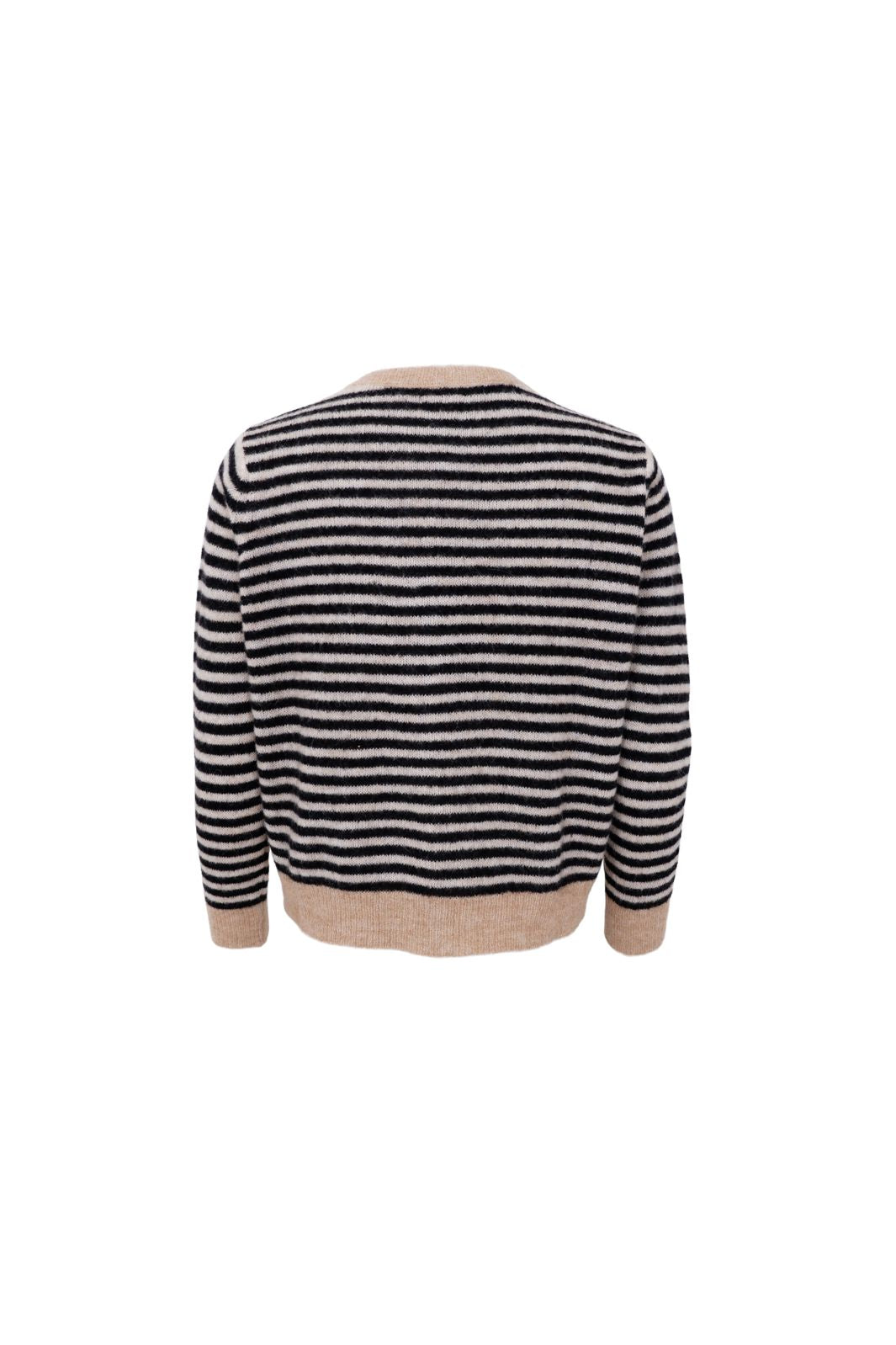 Black Colour - Bcdell Striped Knit Cardigan 1245 - Black