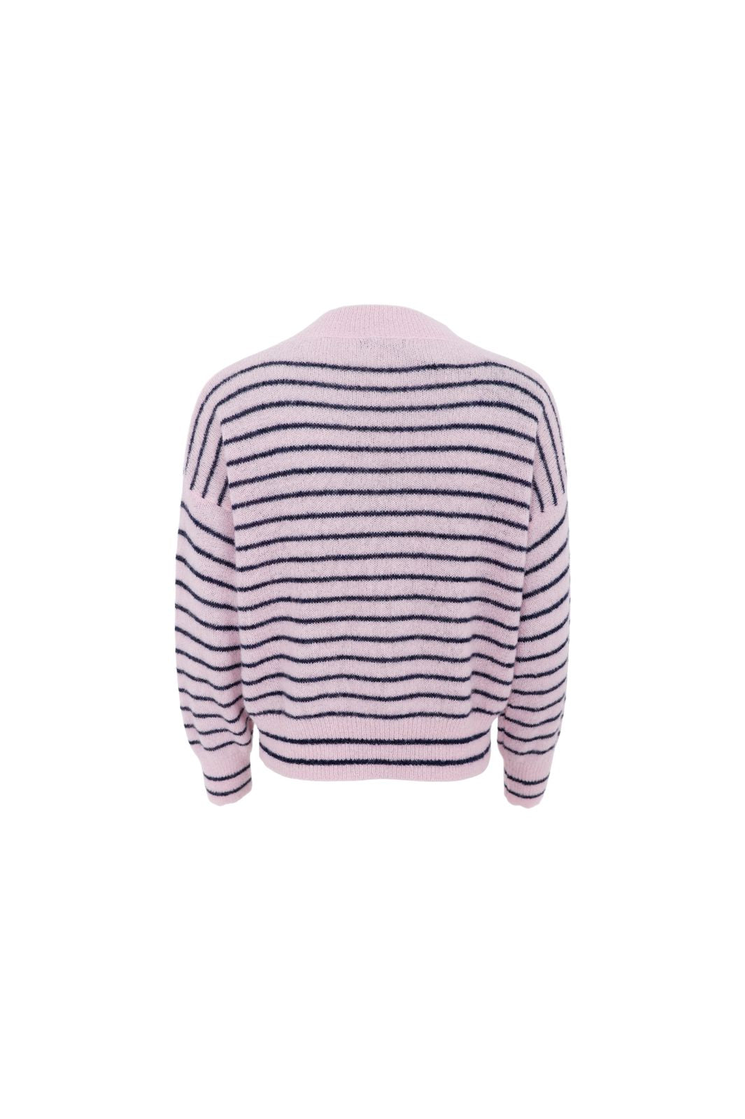 Black Colour - Bcdell Striped V-Neck Jumper 1240 - Rose