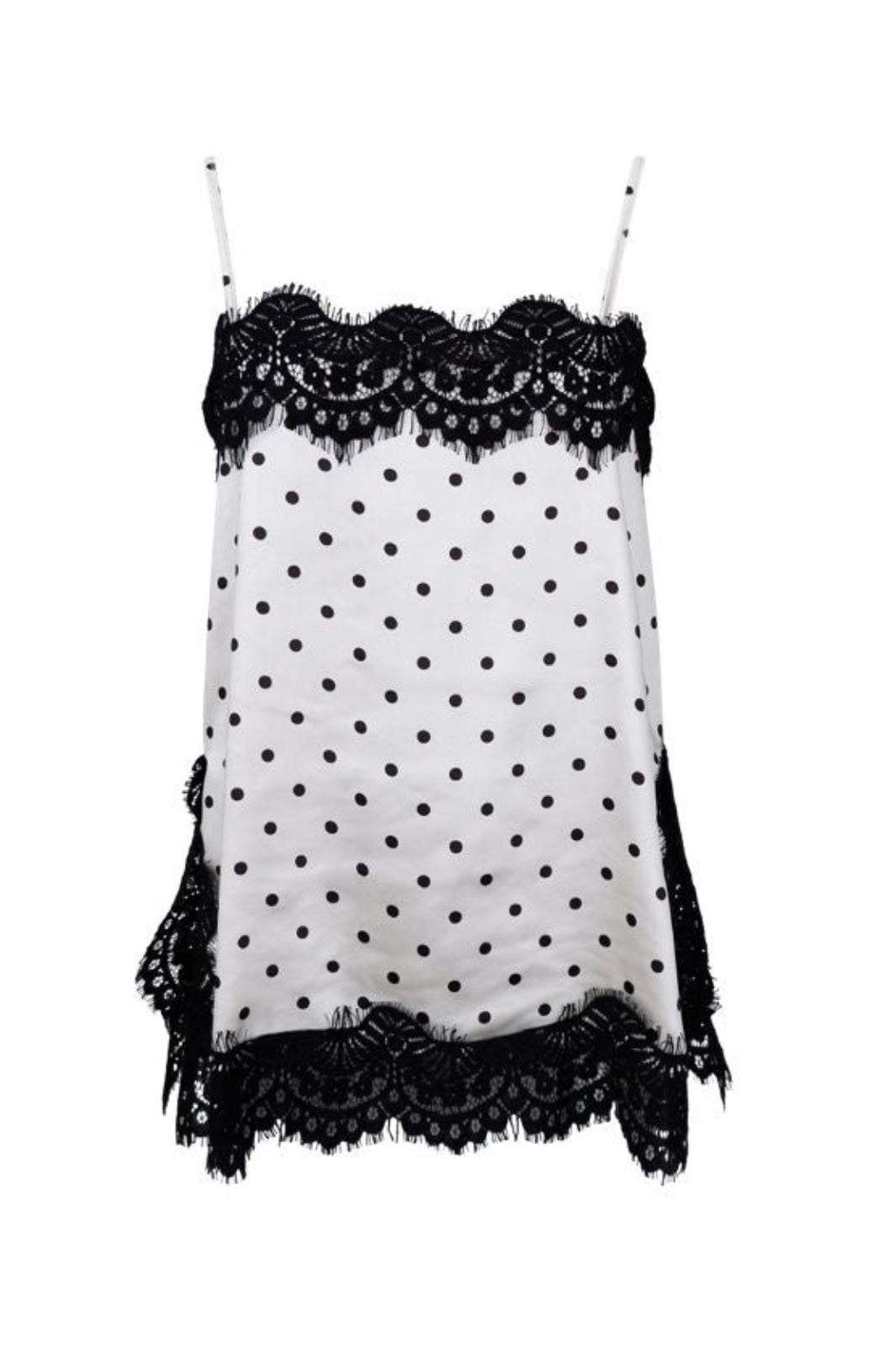 Black Colour - Bcevie Lace Strap Top 41046 - Shirts - White Dot