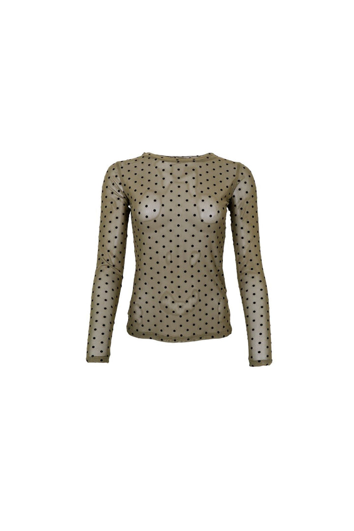 Black Colour - Bcjennie Dotted Mesh Blouse 40611 - Shirts - Espresso