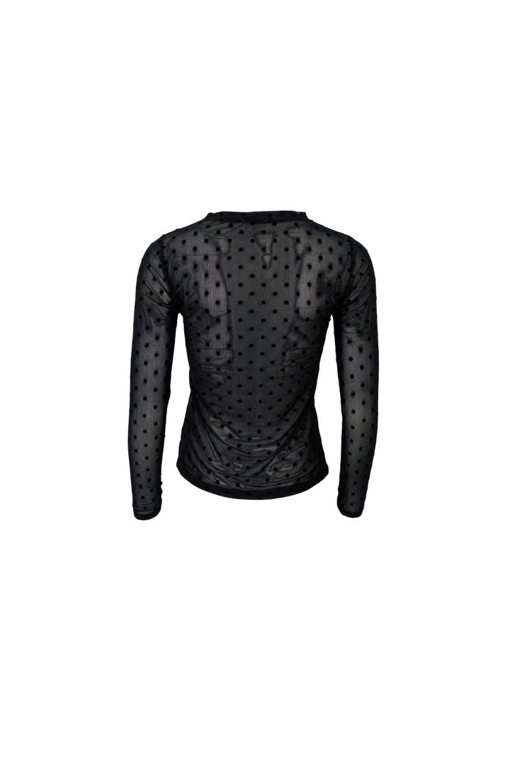 Black Colour - Bcjennie Dotted Mesh Blouse 40611 - Shirts - Espresso