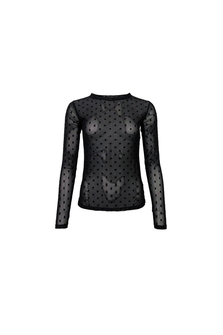 Black Colour - Bcjennie Dotted Mesh Blouse 40611 - Shirts - Espresso