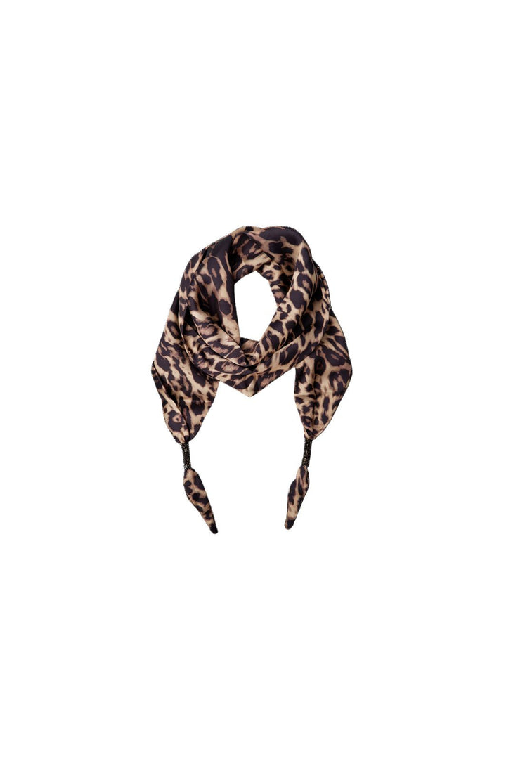 Black Colour - Bcleodora Mini Scarf Double Layer 3648 - Leopard