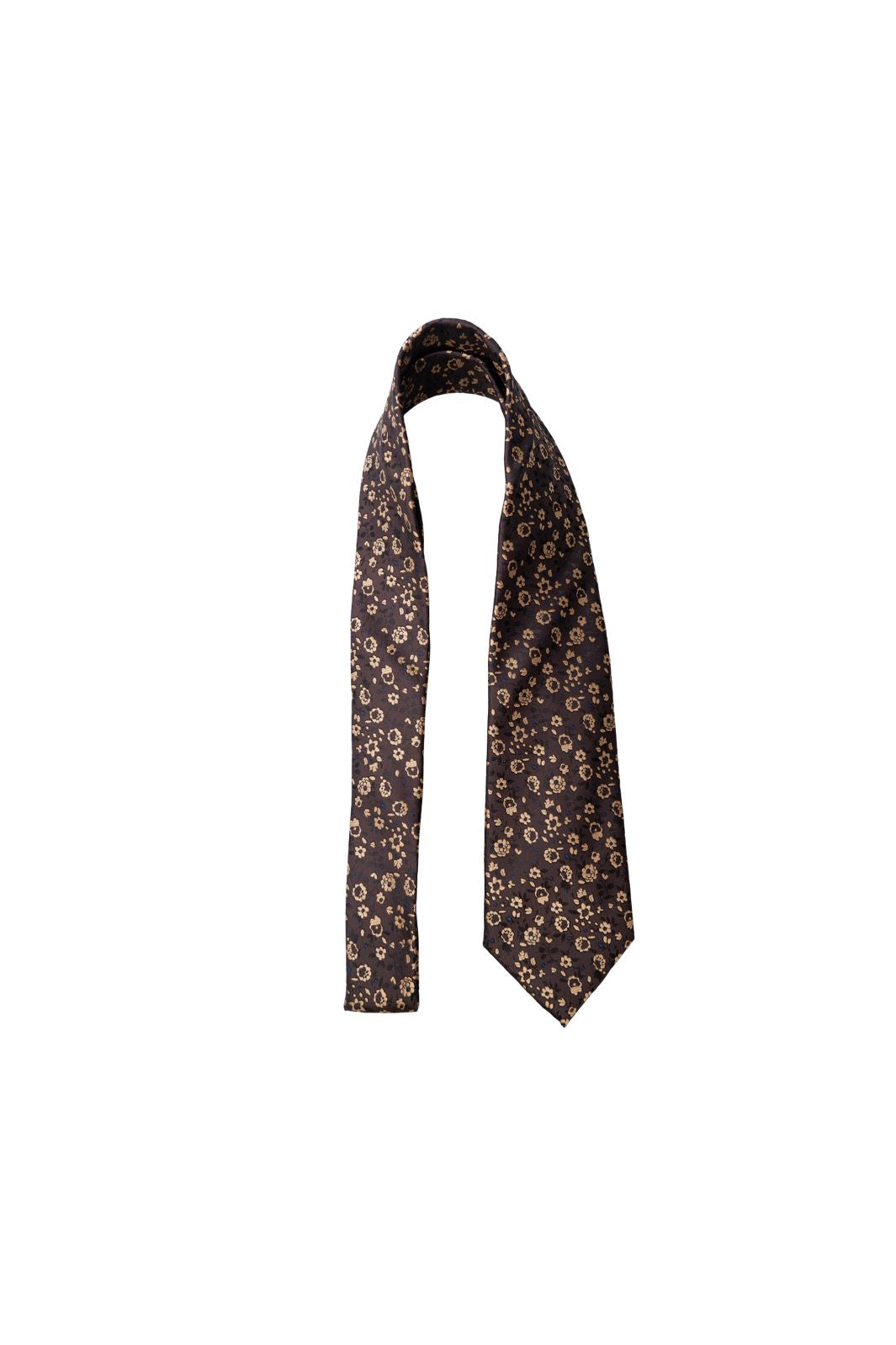 Black Colour - Bclulu Tie 208437 - Brown Flower