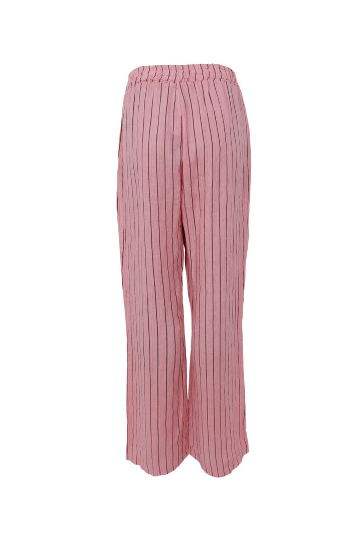Black Colour - Bcmelina Wide Linen Pant 41114 - Rose Stripe