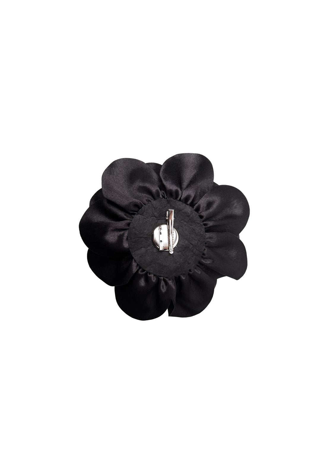 Black Colour - Bcsage Big Flower 2-In-1 Brooch 4486 - Black