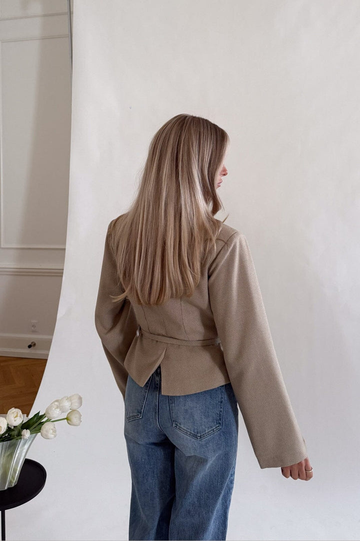 BYIC - Annieic Blazer A25398 - Light Brown Small Checks
