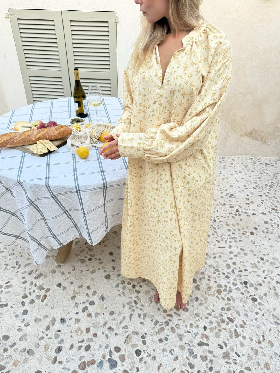BYIC - Bettyic Long Dress A23950 - Yellow Flower Print Kjoler 