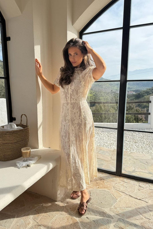 BYIC - Elliaic Long Dress A25168 - Off White Lace Kjoler 