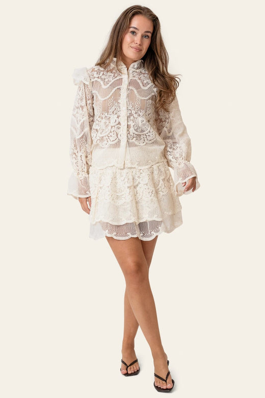 BYIC - Ellinoraic Lace Mini Skirt 2626 - Off White