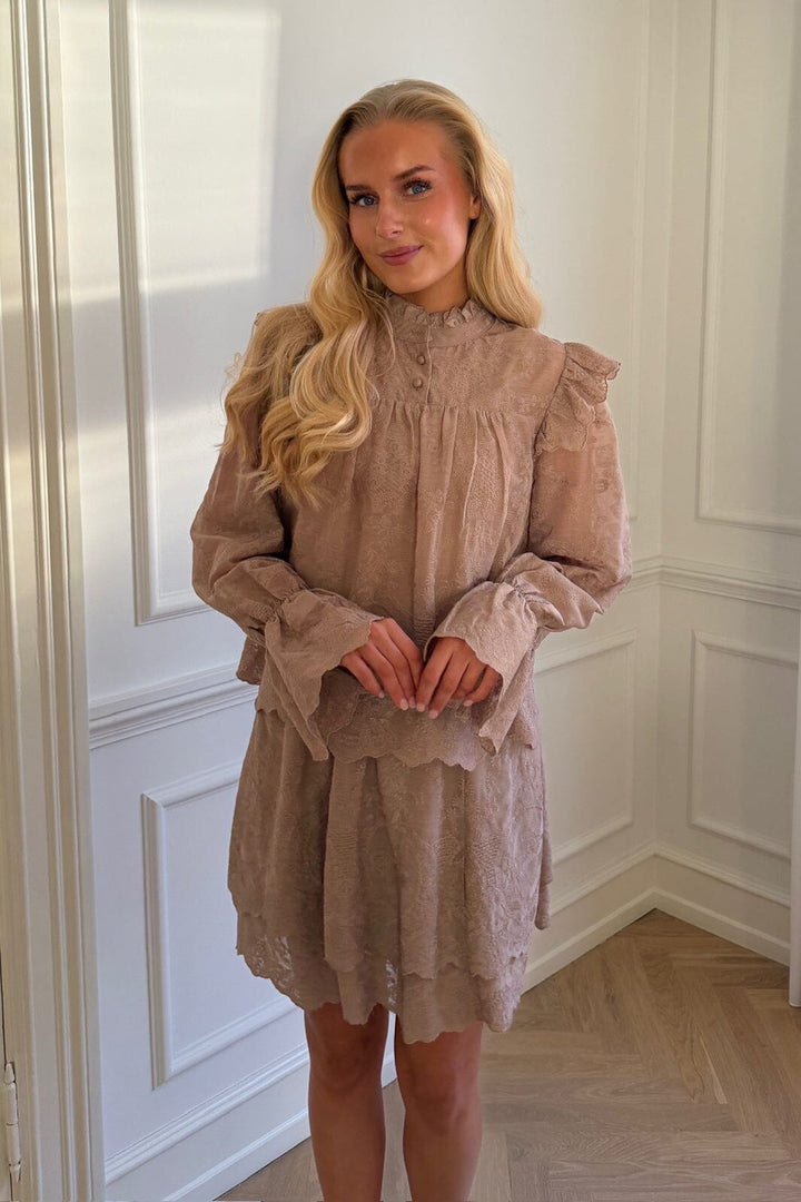 BYIC - Ellinoric Lace Mini Skirt 2576 - Vintage Light Brown