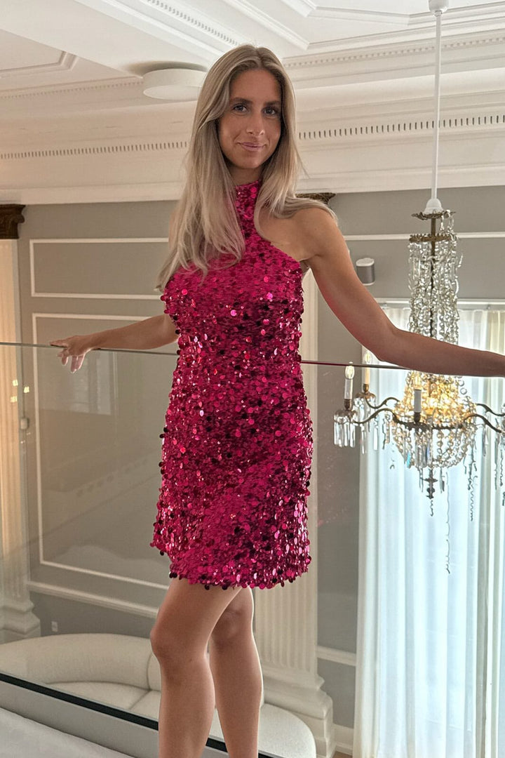 BYIC - Emilyic Mini Dress A23997 - Fuchsia Pink Sequin