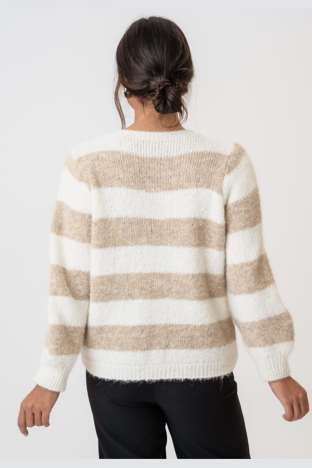 BYIC - Idunic Cardigan 8075 - Beige White Stripes