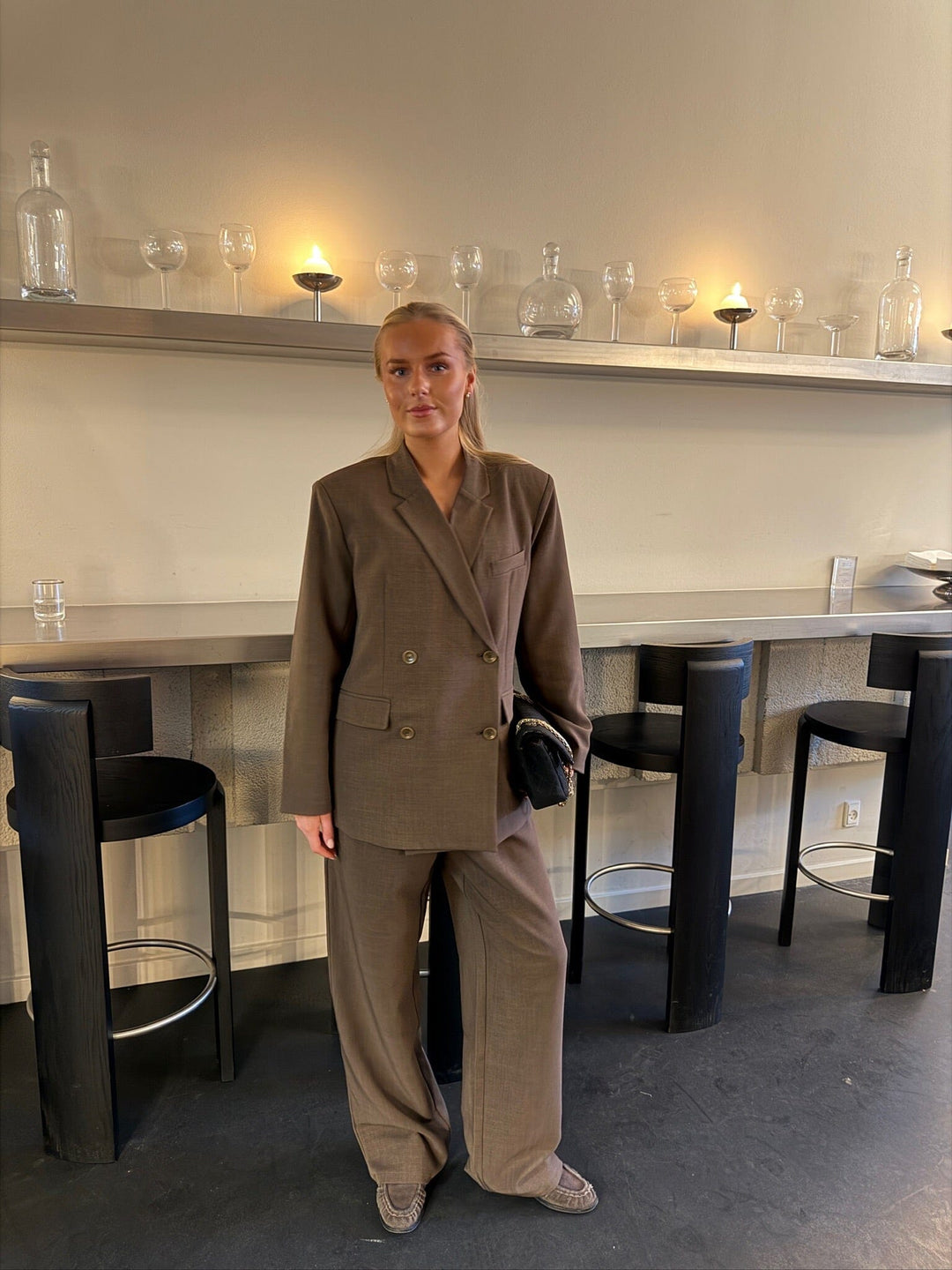 BYIC - Signatureic Double Breasted Blazer A23987 - Dark Brown Blazere 