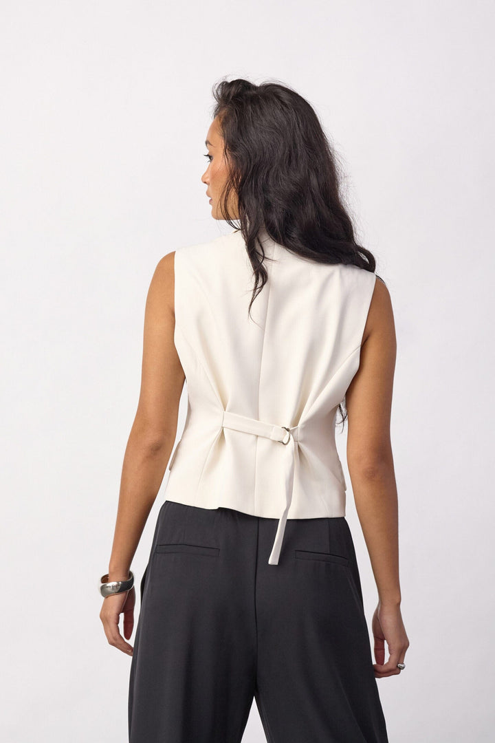 Co´Couture - Alinicc Wrap Vest 500082 - 10006 - Bone Frakker 
