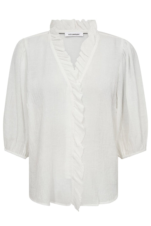 Co´Couture - Anikacc Frill Ss Shirt 35905 - 11 - Off White Skjorter 