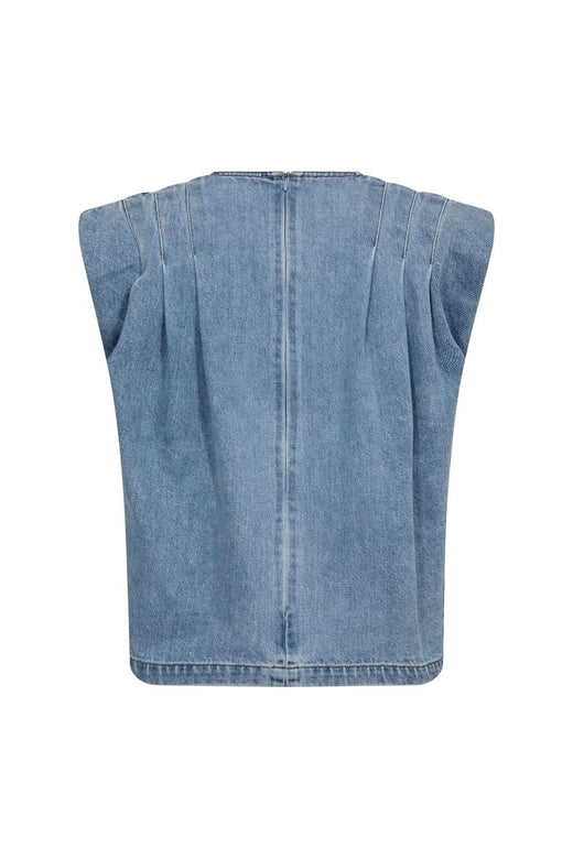 Co´Couture - Asjacc Wrap Denim Top 45125 - 552 - Denim Blue