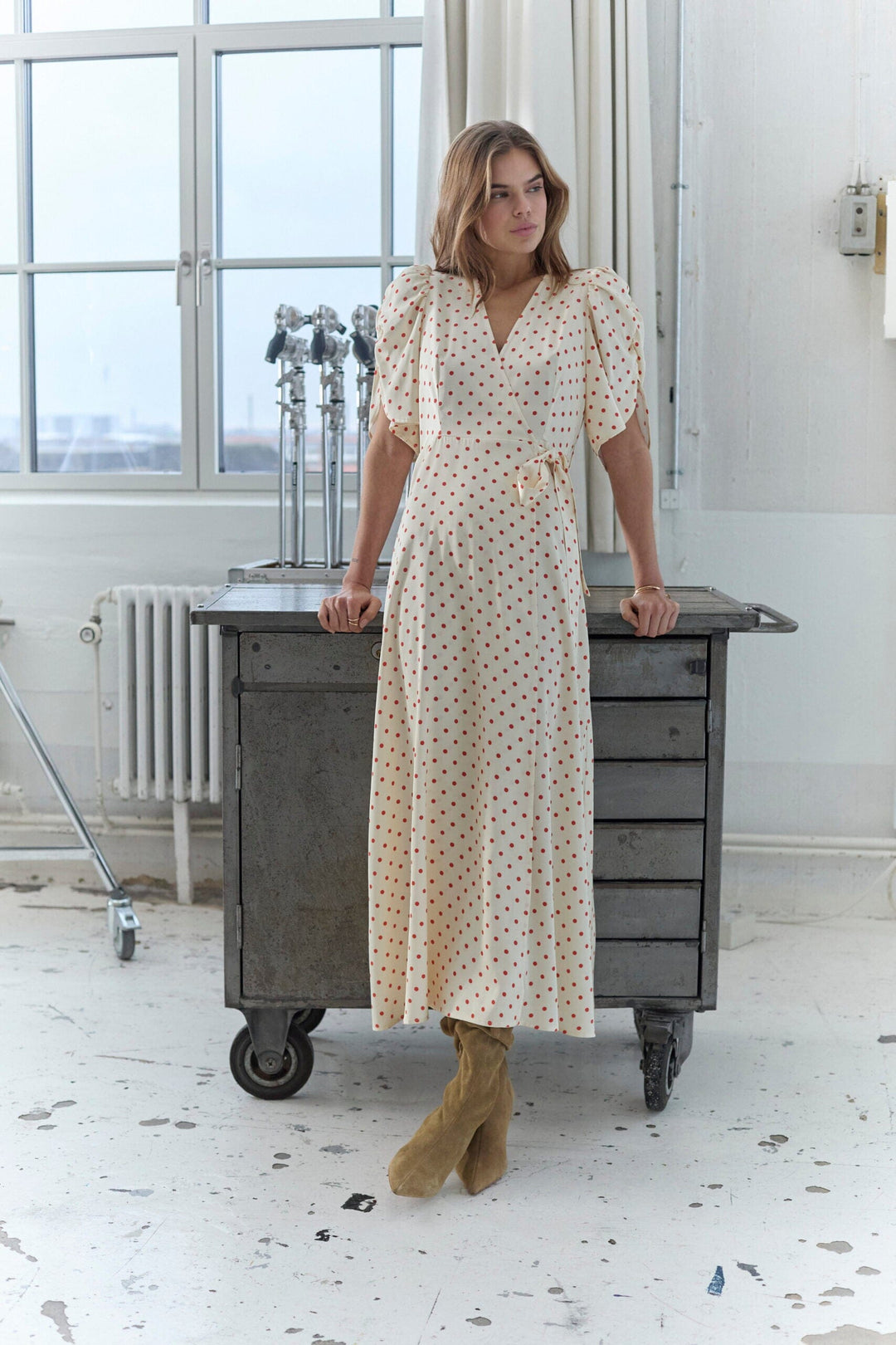 Co´Couture - Cambriacc Dot Wrap Dress 46066 - 11 - Off White Kjoler 