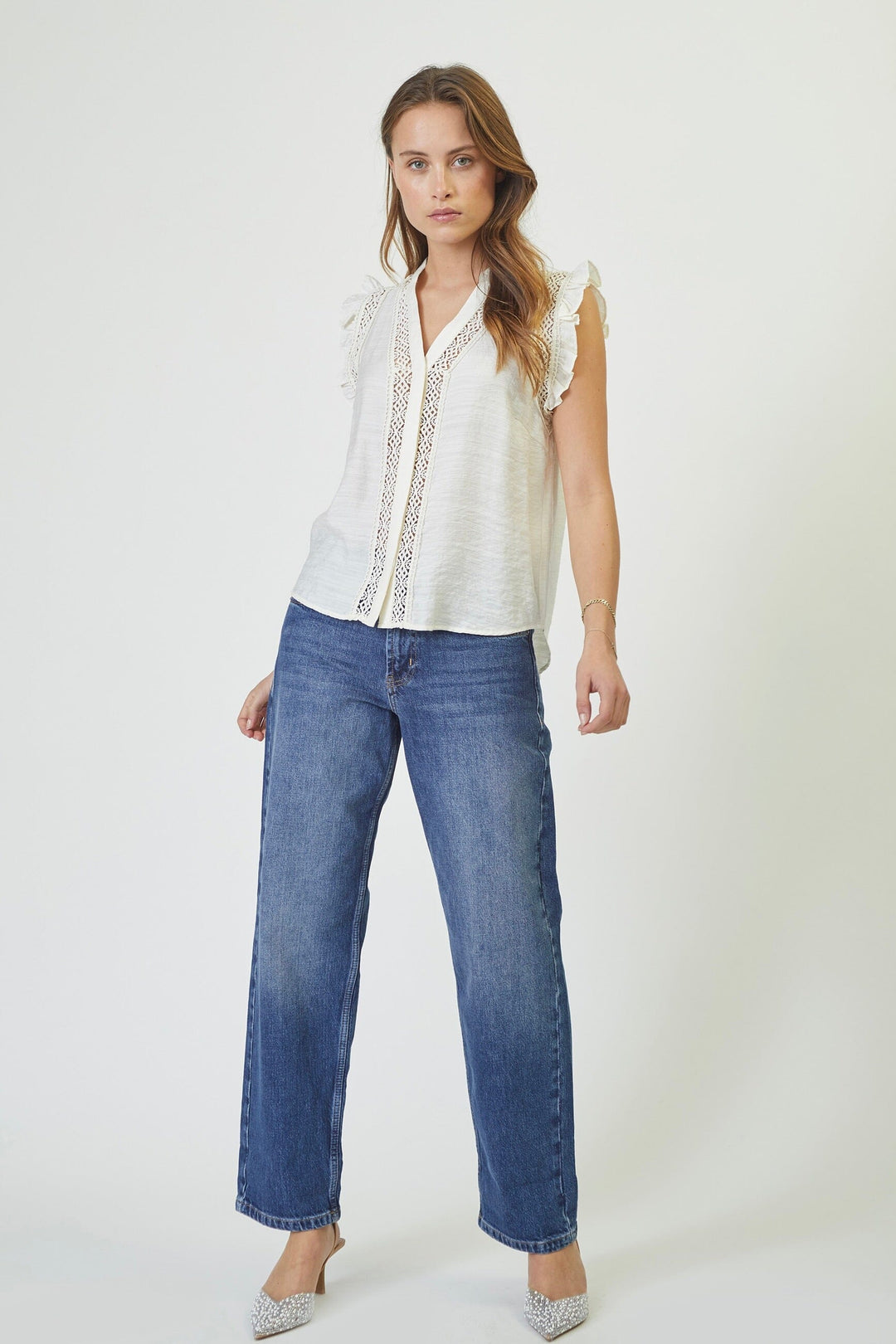 Co´Couture - Caryncc Frill Top 35837 - 11 - Off White T-shirts 