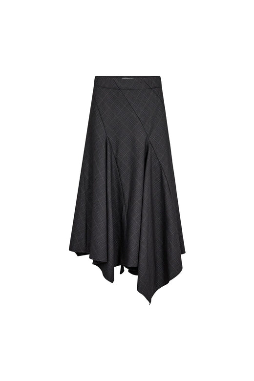 Co´Couture - Eloracc Check Asym Skirt 500309 - 65002 - Dark Grey