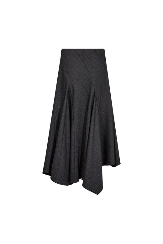 Co´Couture - Eloracc Check Asym Skirt 500309 - 65002 - Dark Grey