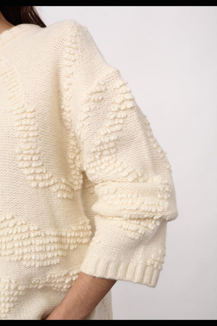 Co´Couture - Fabiacc O-Neck Knit 500335 - 10002 - Off-White