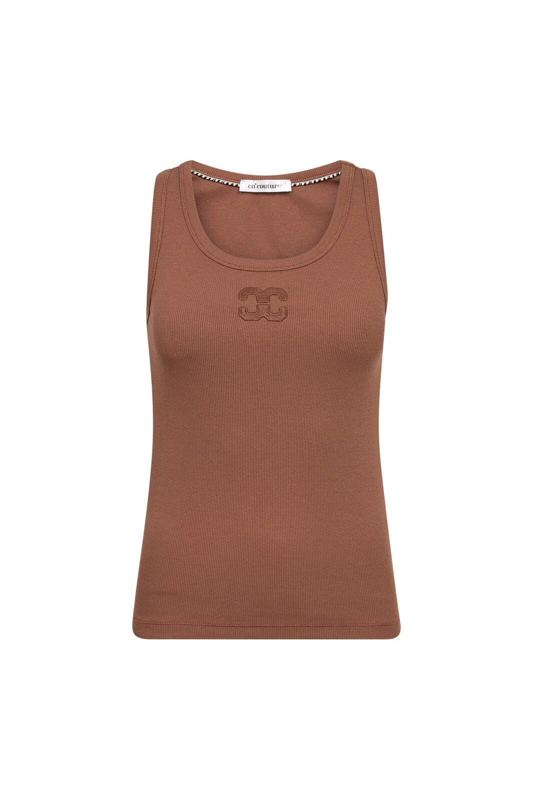Co´Couture - Grannycc Rib Solid Emb Tank 43009 - 35 - Suntan