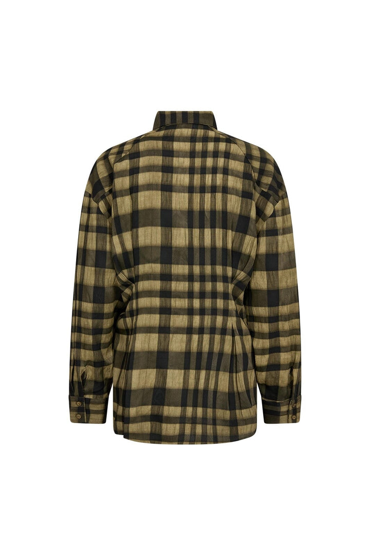 Co´Couture - Kyelcc Check Tie Pleat Shirt 500381 - 60004 - Army