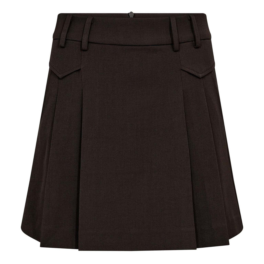 Co´Couture - Lunacc Pocket Pleat Mini Skirt 34223 - 145 - Dark Brown Nederdele 