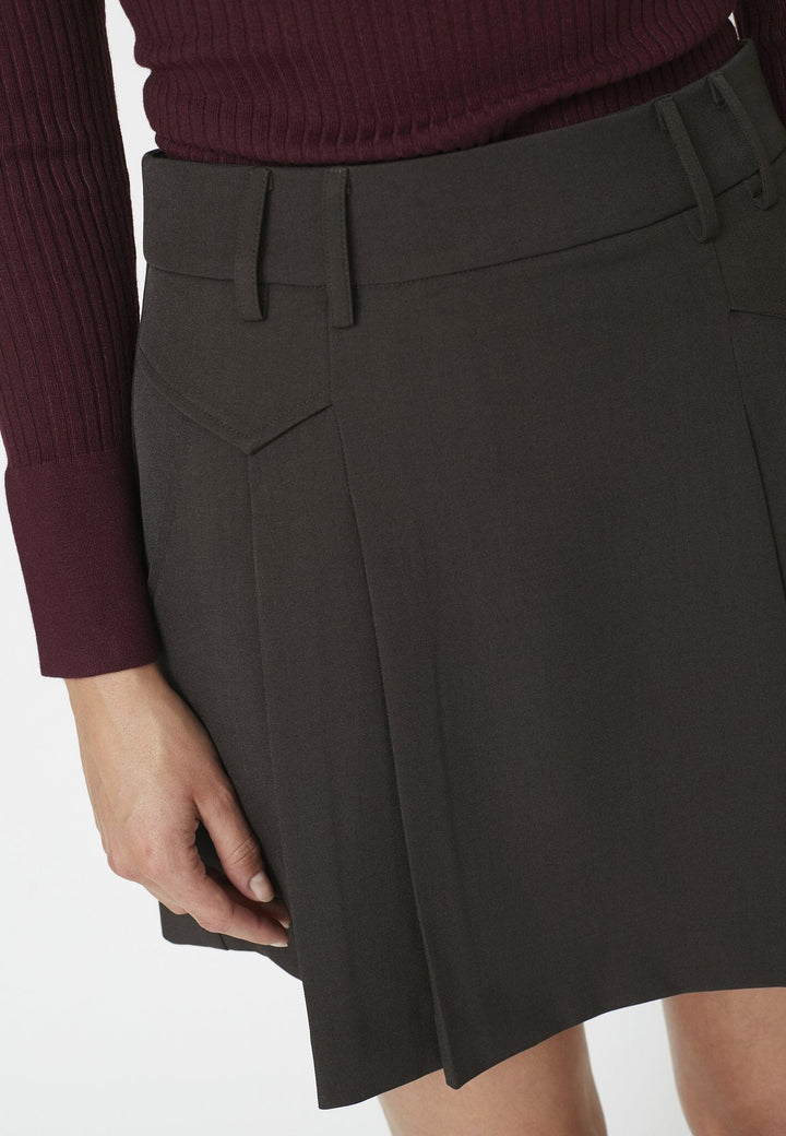 Co´Couture - Lunacc Pocket Pleat Mini Skirt 34223 - 145 - Dark Brown Nederdele 
