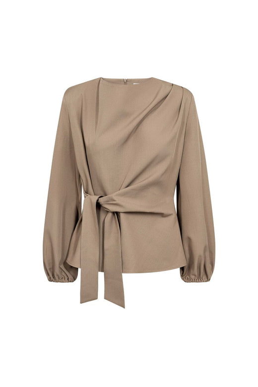 Co´Couture - Lunacc Tie Blouse 500386 - 20018 - Taupe