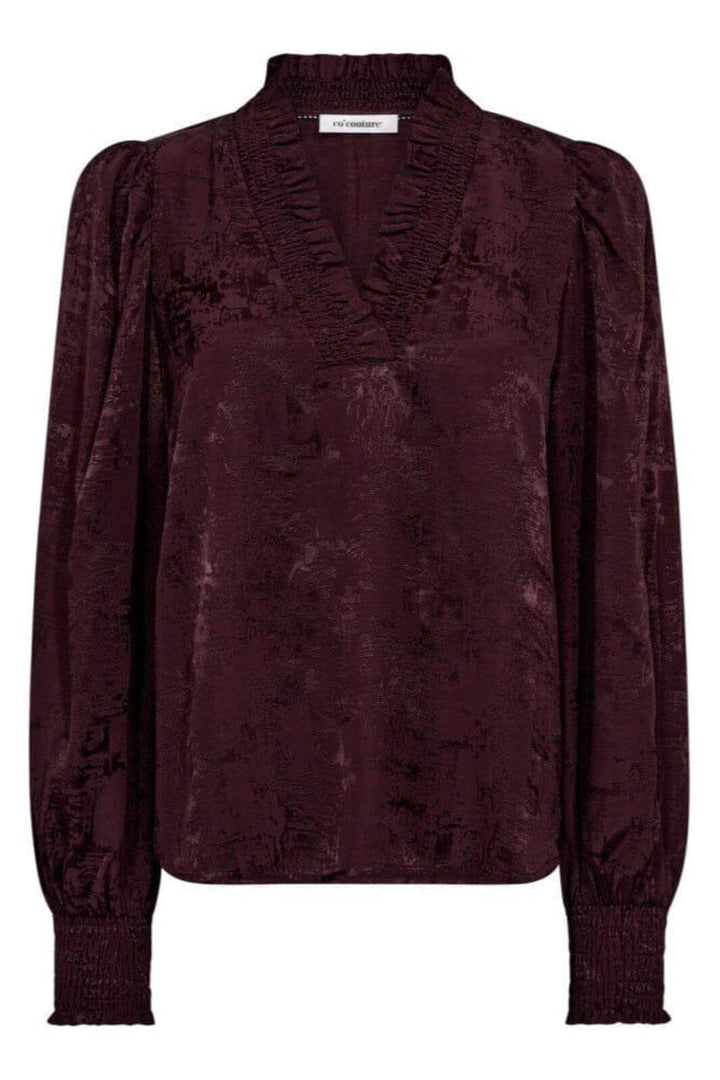 Co´Couture - Mikocc V-Blouse 35963 - 67 - Plum Bluser 