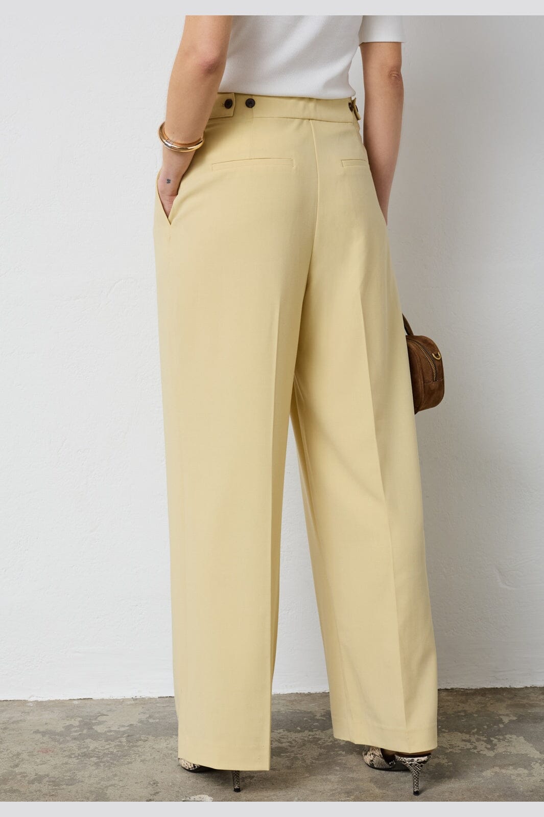 Co´Couture - Nilancc Pleat Pant 41060 - 171 - Paleyellow