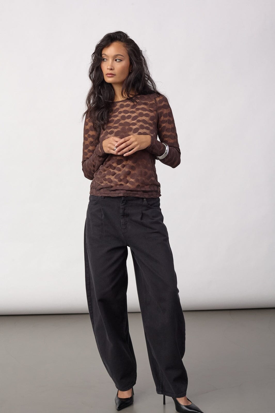 Co´Couture - Penolacc O-Neck Blouse 500266 - 20002 - Brown