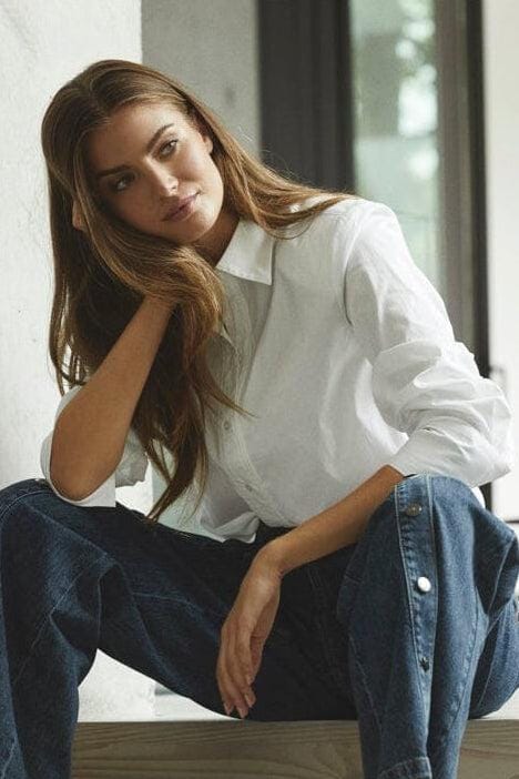 Co´Couture - Poppycc Button Waist Shirt 45002 - 4000 - White