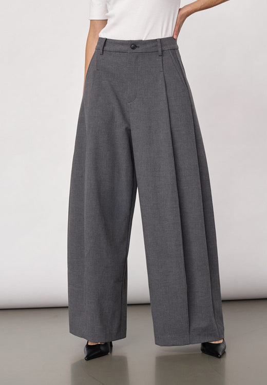 Co´Couture - Priscillacc Pleat Barrel Pant 500824 - 65003 - Mid Grey Bukser 
