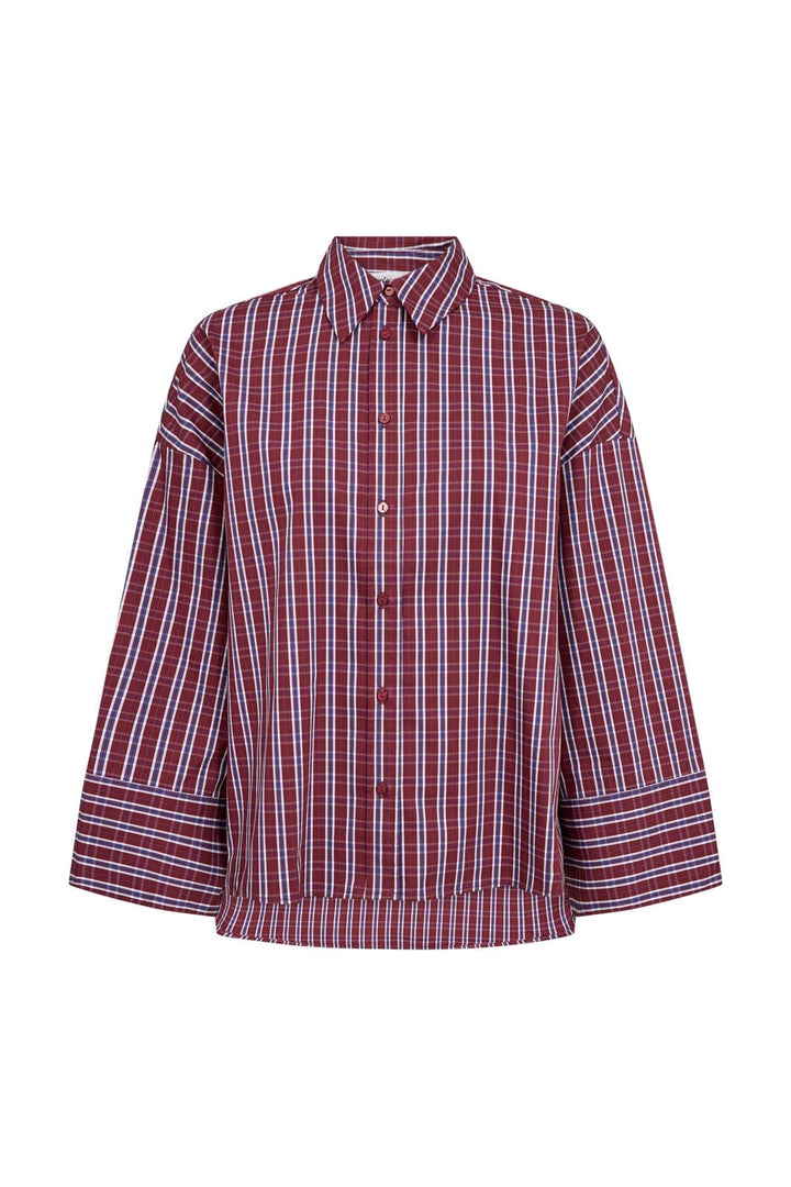 Co´Couture - Reneecc Check Cuff Shirt 500375 - 30006 - Berry Red