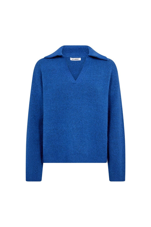 Co´Couture - Rogercc Ls Polo Knit 500294 - 40002 - New Blue