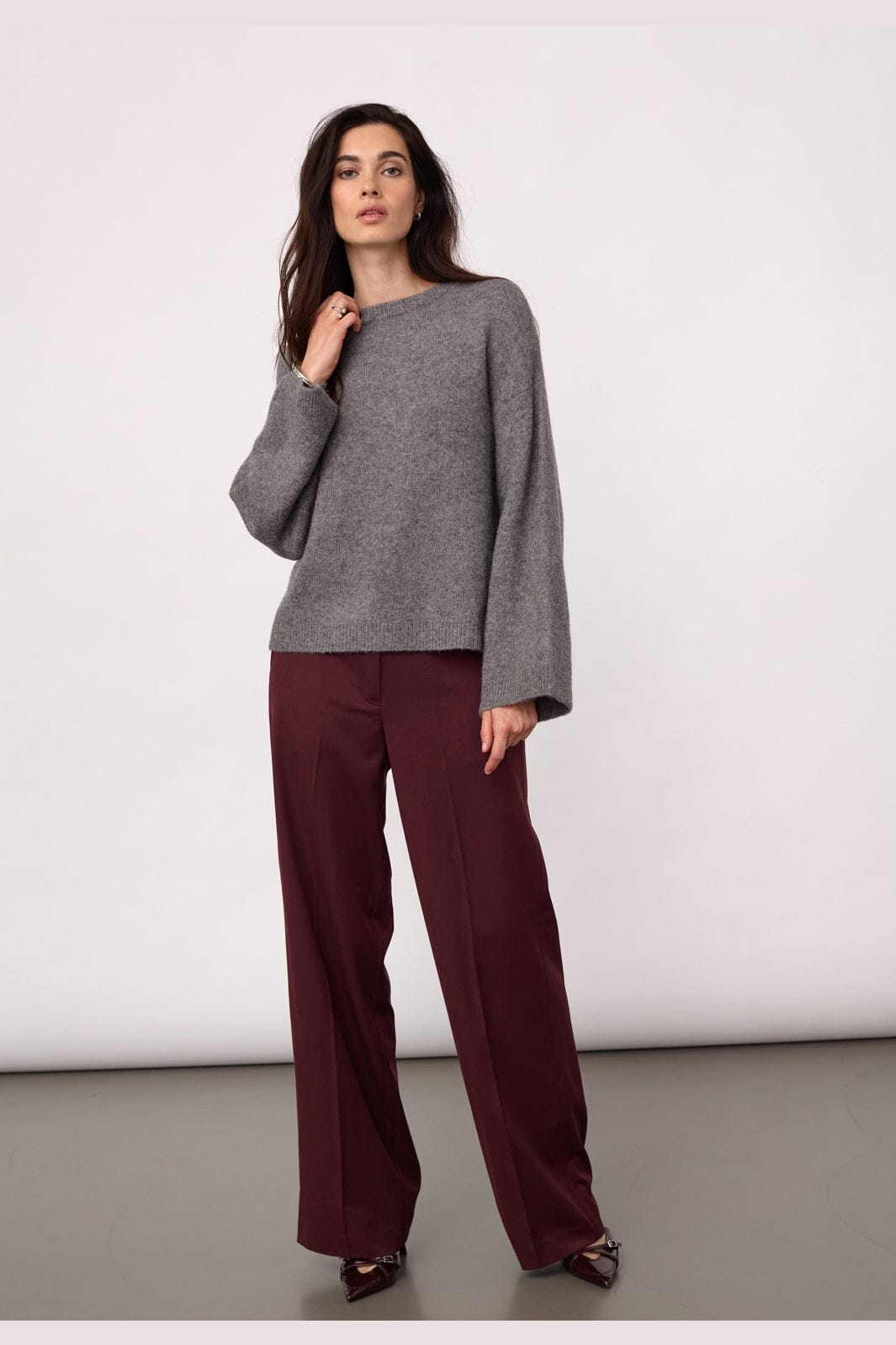 Co´Couture - Rogercc O-Neck Knit 500333 - 65006 - Grey Melange