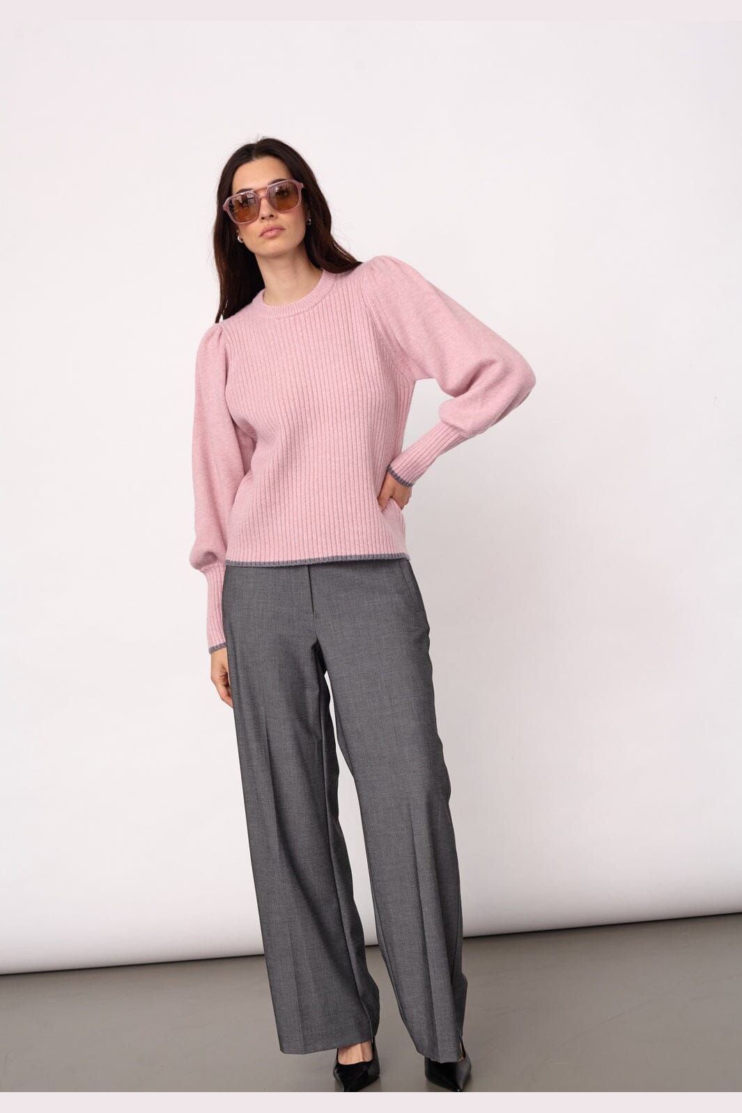 Co´Couture - Rowcc Puff Rib O-Knit 500282 - 35006 - Rosebloom